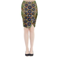 Fleur Flower Porcelaine In Calm Midi Wrap Pencil Skirt by pepitasart