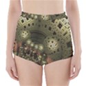 Geometric Fractal Cuboid Menger Sponge Geometry High-Waisted Bikini Bottoms View1