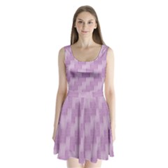 Purple pattern Split Back Mini Dress 