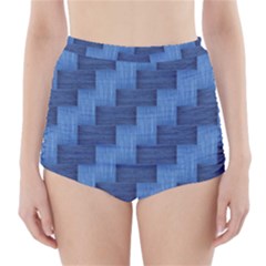 Blue Pattern High-waisted Bikini Bottoms by Valentinaart