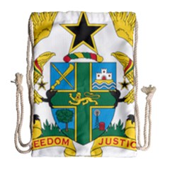 Coat Of Arms Of Ghana Drawstring Bag (large) by abbeyz71