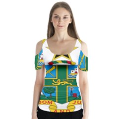 Coat Of Arms Of Ghana Butterfly Sleeve Cutout Tee 