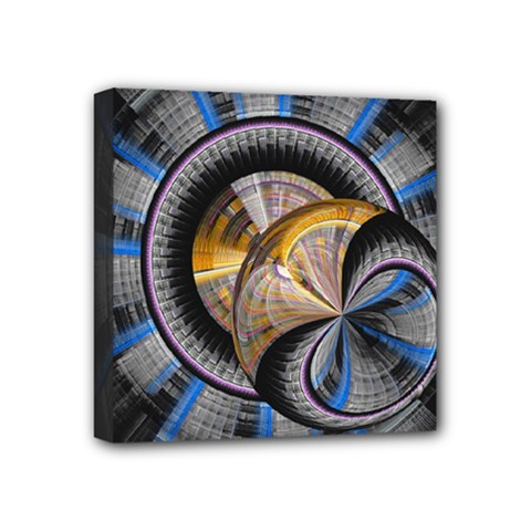 Fractal Tech Disc Background Mini Canvas 4  X 4  by Simbadda