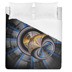 Fractal Tech Disc Background Duvet Cover (queen Size) by Simbadda