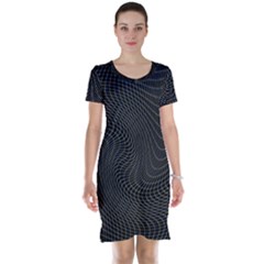 Distorted Net Pattern Short Sleeve Nightdress by Simbadda