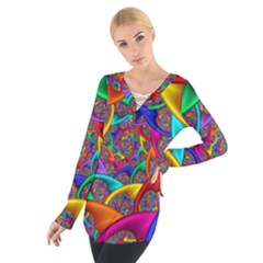 Color Spiral Women s Tie Up Tee by Simbadda