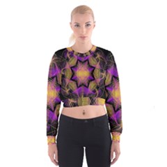 Pattern Design Geometric Decoration Women s Cropped Sweatshirt by Simbadda