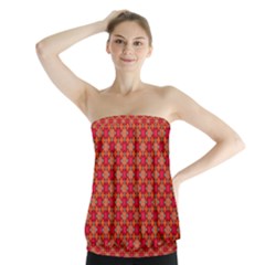 Abstract Seamless Floral Pattern Strapless Top by Simbadda