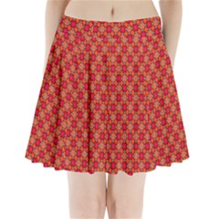 Abstract Seamless Floral Pattern Pleated Mini Skirt by Simbadda