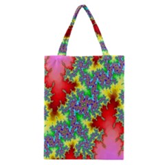 Colored Fractal Background Classic Tote Bag by Simbadda
