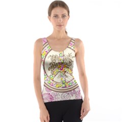 Peace Logo Floral Pattern Tank Top by Simbadda