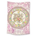 Peace Logo Floral Pattern Large Tapestry View1