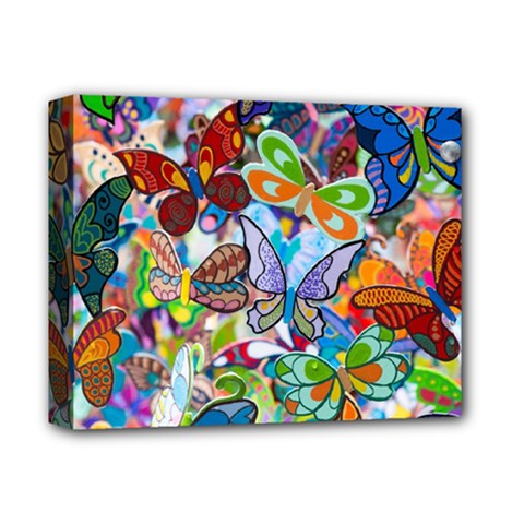 Color Butterfly Texture Deluxe Canvas 14  X 11  by Simbadda