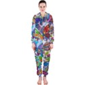 Color Butterfly Texture Hooded Jumpsuit (Ladies)  View1