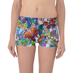 Color Butterfly Texture Boyleg Bikini Bottoms by Simbadda
