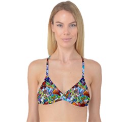 Color Butterfly Texture Reversible Tri Bikini Top by Simbadda