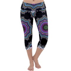 Fractal Lace Capri Yoga Leggings by Simbadda