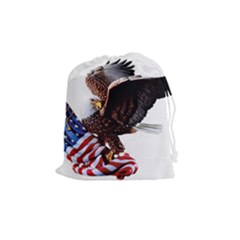 Independence Day United States Drawstring Pouches (medium)  by Simbadda