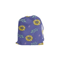 Floral Flower Rose Sunflower Star Leaf Pink Green Blue Yelllow Drawstring Pouches (small)  by Alisyart