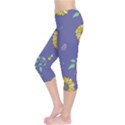 Floral Flower Rose Sunflower Star Leaf Pink Green Blue Yelllow Capri Leggings  View3