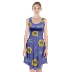 Floral Flower Rose Sunflower Star Leaf Pink Green Blue Yelllow Racerback Midi Dress by Alisyart