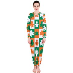 Ireland Leaf Vegetables Green Orange White Onepiece Jumpsuit (ladies)  by Alisyart