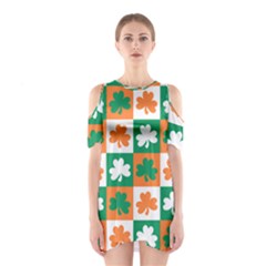 Ireland Leaf Vegetables Green Orange White Shoulder Cutout One Piece by Alisyart