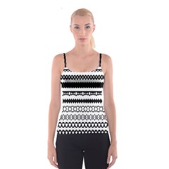 Love Heart Triangle Circle Black White Spaghetti Strap Top by Alisyart