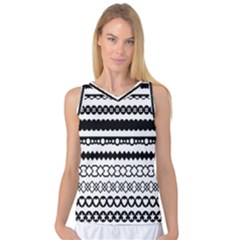 Love Heart Triangle Circle Black White Women s Basketball Tank Top by Alisyart