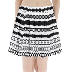 Love Heart Triangle Circle Black White Pleated Mini Skirt
