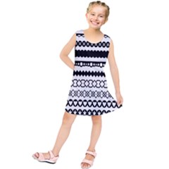 Love Heart Triangle Circle Black White Kids  Tunic Dress by Alisyart