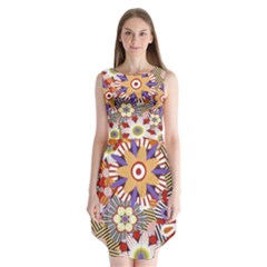 Flower Floral Sunflower Rainbow Frame Sleeveless Chiffon Dress   by Alisyart