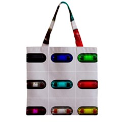 9 Power Button Zipper Grocery Tote Bag by Simbadda