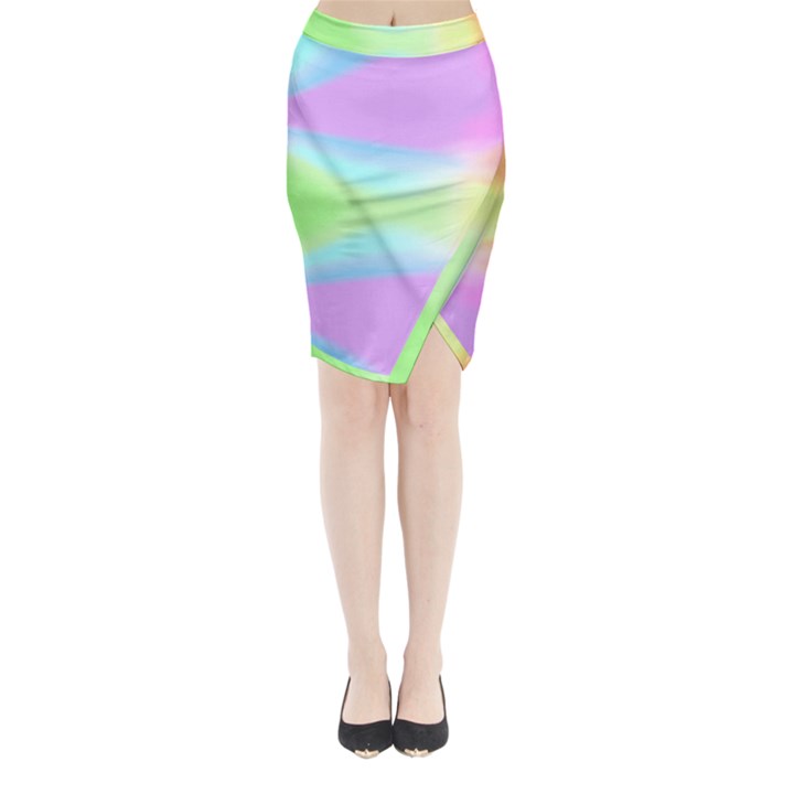 Abstract Background Colorful Midi Wrap Pencil Skirt
