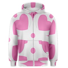 Love Heart Valentine Pink White Sweet Men s Zipper Hoodie