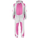 Love Heart Valentine Pink White Sweet Hooded Jumpsuit (Men)  View1