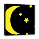 Moon Star Light Black Night Yellow Mini Canvas 8  x 8  View1