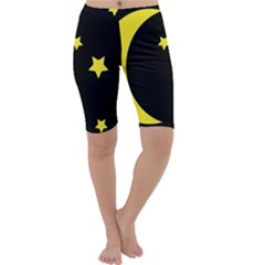 Moon Star Light Black Night Yellow Cropped Leggings 