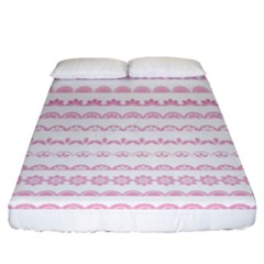 Pink Lace Borders Pink Floral Flower Love Heart Fitted Sheet (california King Size)