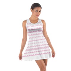 Pink Lace Borders Pink Floral Flower Love Heart Cotton Racerback Dress