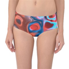 Abstract Fractal Mid-waist Bikini Bottoms by Simbadda