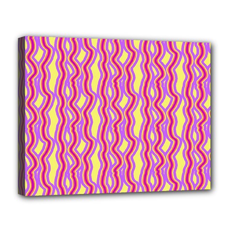 Pink Yelllow Line Light Purple Vertical Canvas 14  x 11 