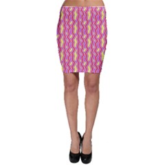 Pink Yelllow Line Light Purple Vertical Bodycon Skirt by Alisyart