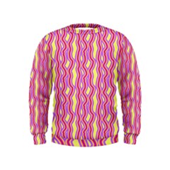 Pink Yelllow Line Light Purple Vertical Kids  Sweatshirt by Alisyart