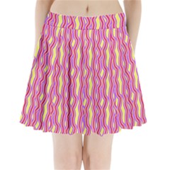 Pink Yelllow Line Light Purple Vertical Pleated Mini Skirt