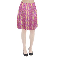 Pink Yelllow Line Light Purple Vertical Pleated Skirt