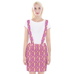 Pink Yelllow Line Light Purple Vertical Suspender Skirt