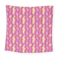 Pink Yelllow Line Light Purple Vertical Square Tapestry (Large)