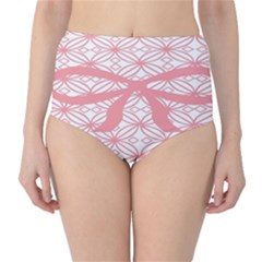 Pink Plaid Circle High-waist Bikini Bottoms