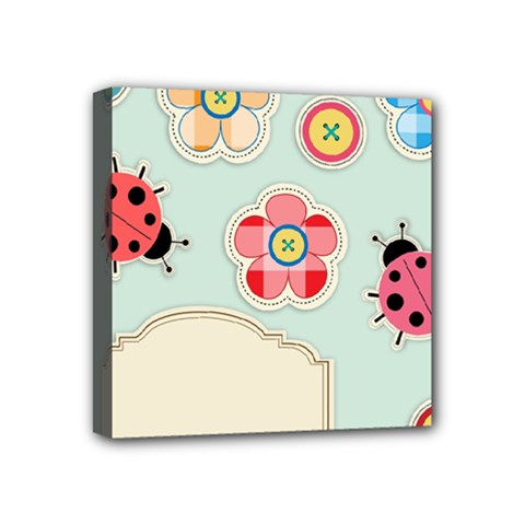 Buttons & Ladybugs Cute Mini Canvas 4  X 4  by Simbadda